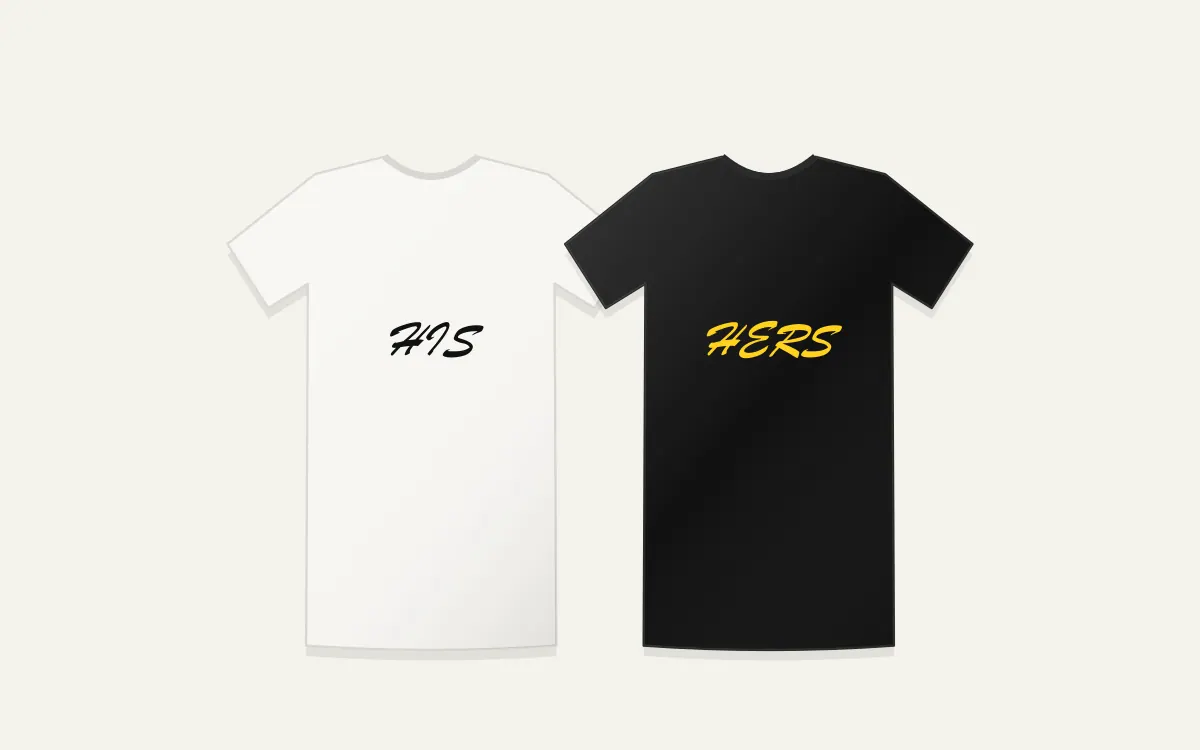 Matching couple T-shirts