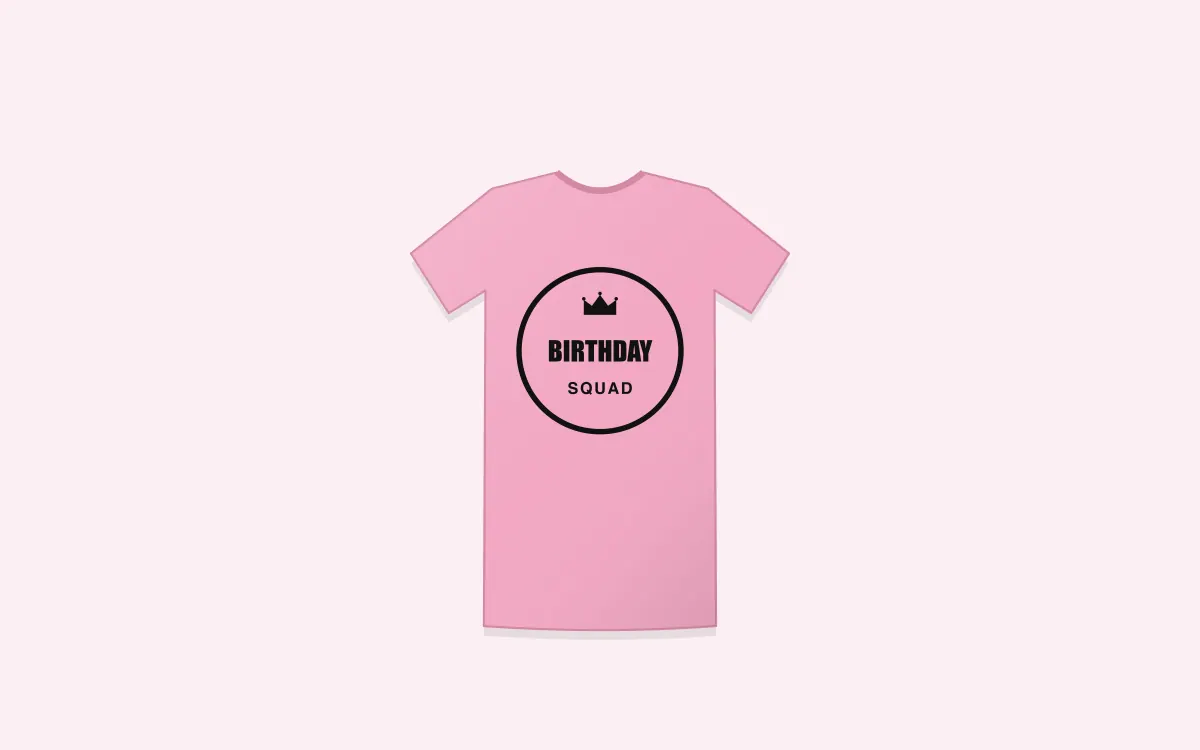 Birthday T-shirts with names and ages