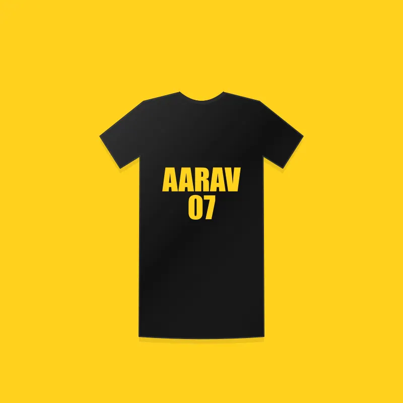 Custom name T-shirt flat lay