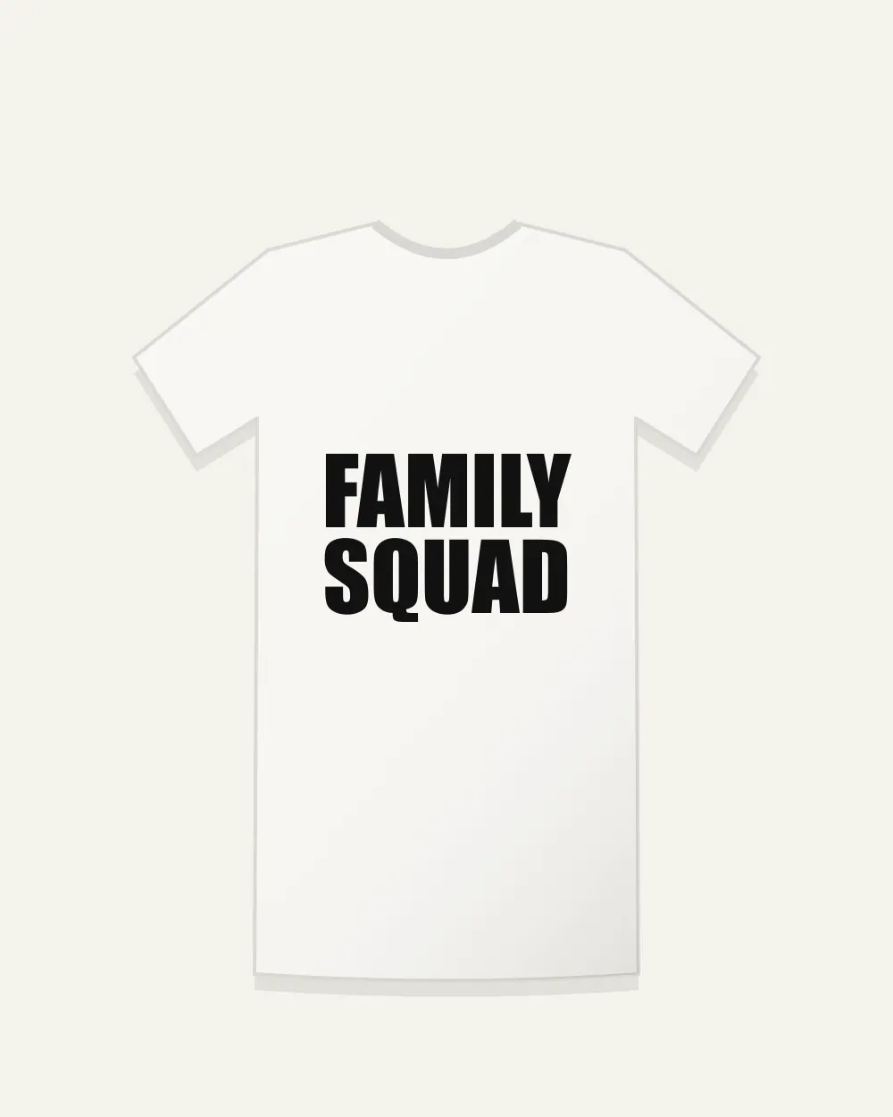 Family Squad Tee in White — front view