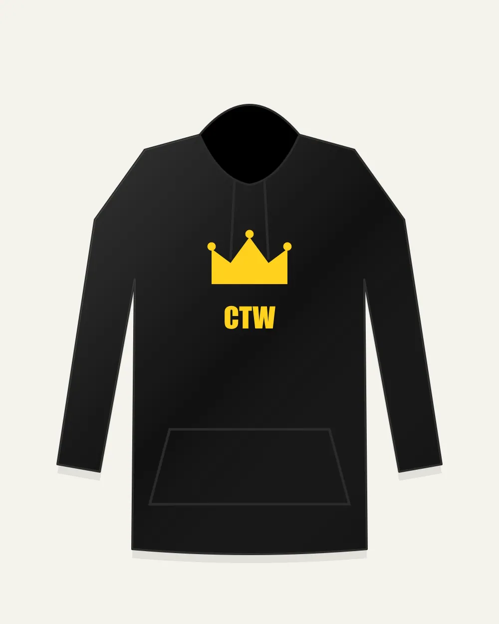 Crown Graphic Hoodie in Black — front view