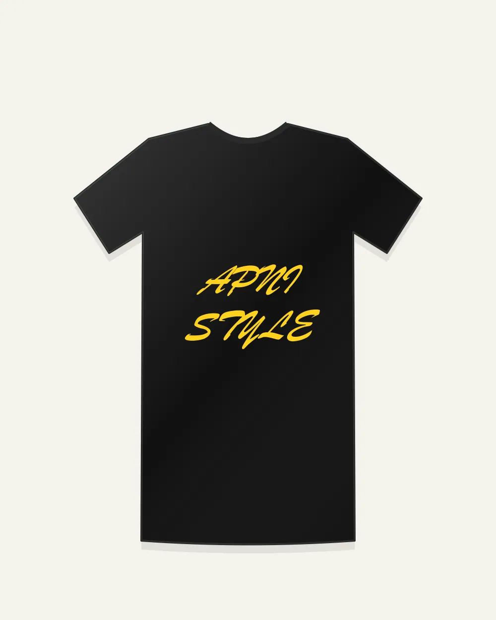 Apni Style Typography Tee in Black — front view