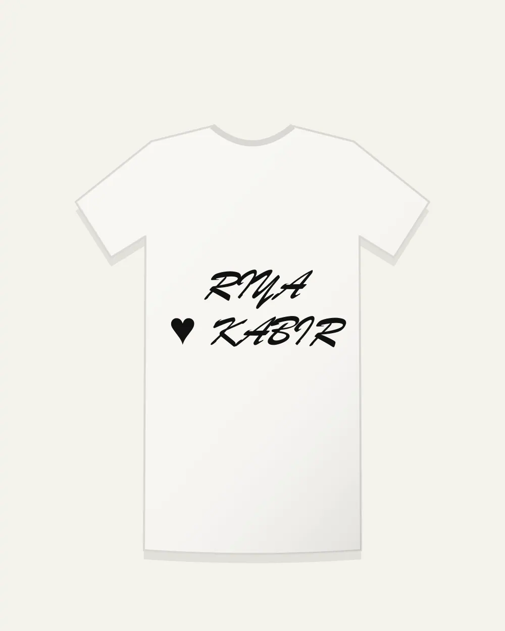 Couple Name Tee in White — front view
