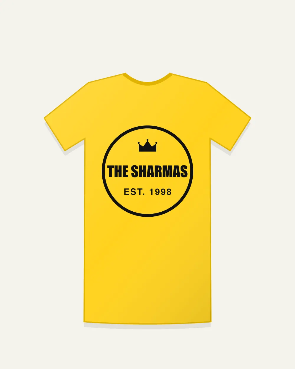 Custom Family Tee in Yellow — front view