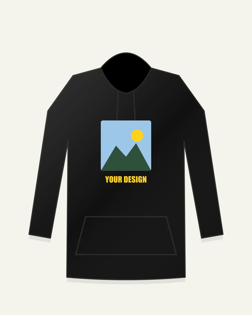 Custom Hoodie in Black — front view