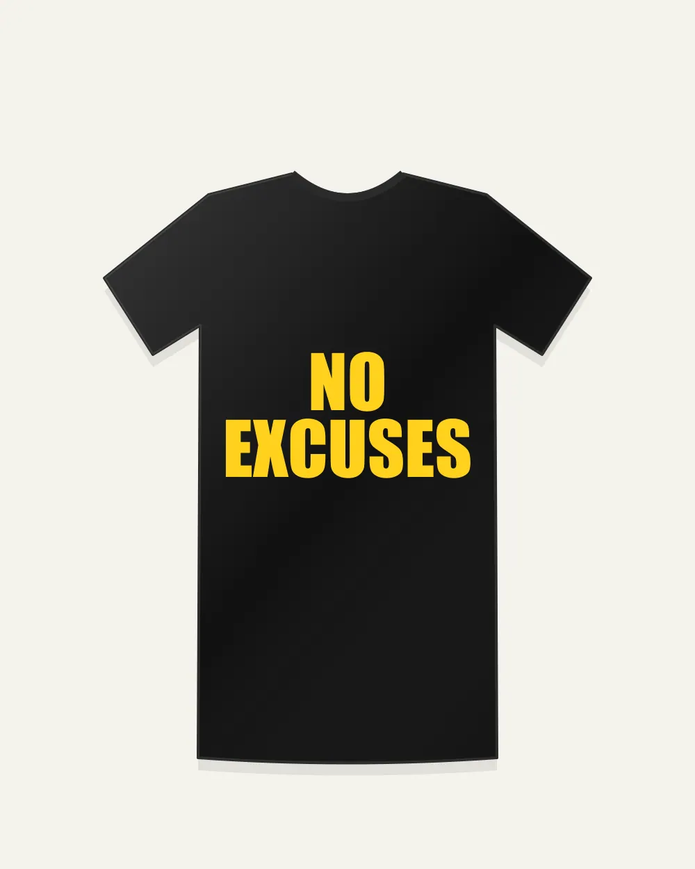 No Excuses Gym Tee in Black — front view