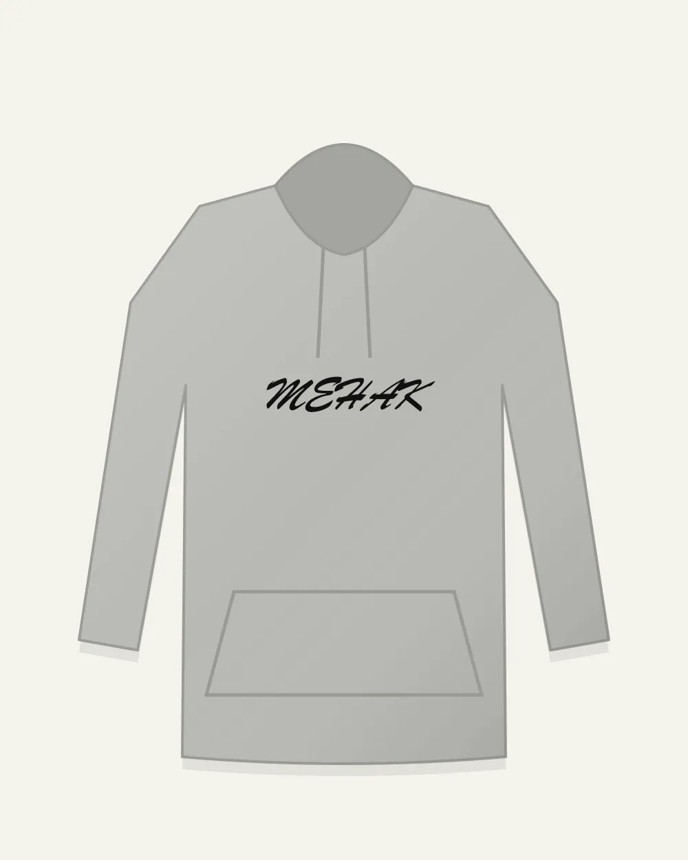 Personalised Name Hoodie in Grey Melange — front view